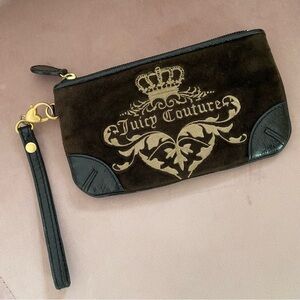 Juicy Couture Brown Velour Wristlet Wallet